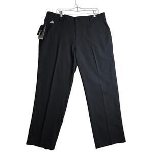 Adidas 38×32 NWT 3 Stripes pants BlacknWhite Flat front GolfCasual ActiveOutdoor